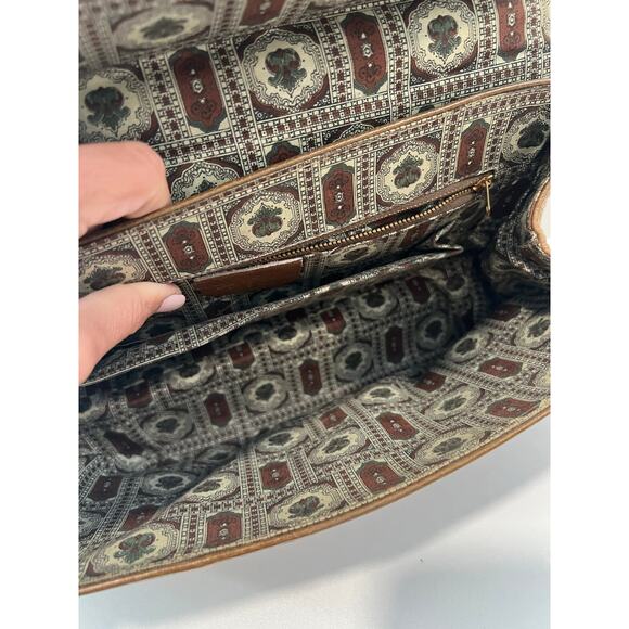Vintage Ronay Handbag Brown Leather Gold Hardware 13” x 7” x 4.5” SG - Picture 8 of 12